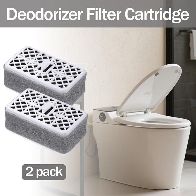 2-Pack THU6474 Deodorizer Cartridge for TOTO Washlet – Compatible with THU6474-01/THU6072, S500E/S550E/K300/C2/C5, SW3074/SW3054T40 – Activated Carbon Filter