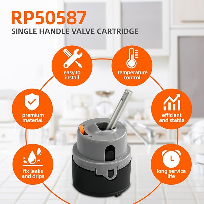 RP50587 Cartridge Valve Replacement for RP50587 Delta Cartridge, Compatible with DST Single Handle Kitchen and Lavatory Faucets - Includes Allen Wrench for Easy Installation
