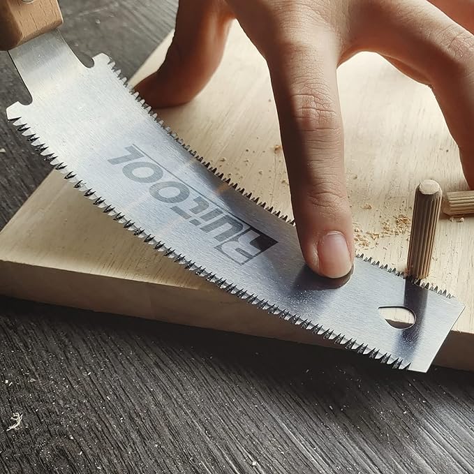 RUITOOL Japanese Hand Saw 6 Inch Double Edge Sided Pull Saw Ryoba SK5 Flexible Blade 14/17 TPI Flush Cut Beech Handle Wood Saw for Woodworking Tools