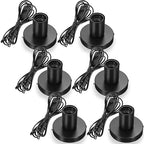 Tuanse 6 Pcs Polished Metal Desktop Lamp E26 E27 Screw Light Bulb Sockets Holder Base Lamp Replacement Base for Holding Bulb 6 Feet Cord on Off Switch Plug(Black)