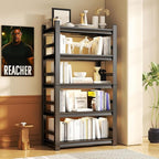 Garage Shelving Units, Heavy Duty 5-Tier Storage Shelves, Metal Adjustable Storage Rack, Steel Shelves, 2750 lbs Capacity, Industrial Shelving for Heavy Tools (Black, 17.99"Dx35.43"Wx77.95"H, 5-tier)