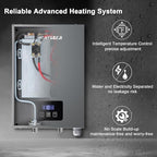 Electric Tankless Water Heater, GREATBEAR 14KW On Demand Water Heater Electric 240V, Point of Use Instant Hot Water Heaters, With Self Modulating ECO130G Gray