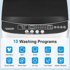 Portable Washing Machine, 17LBS Full Automatic Washer with Spinner, 10 Programs Compact Laundry Machine for Apartment, RV, Dorm Home Use, Mini Washing Machine Perfect for Small Spaces