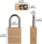 SEPOX® 12 Pcs Ultra-Durable Anti-Rust Outdoor Padlocks - Gold Aluminum, 38mm (1-1/2") with Long Shackle & 24 Same Keys, Ideal for Gate, Storage, Locker, Fence & Lock-Out, High Security