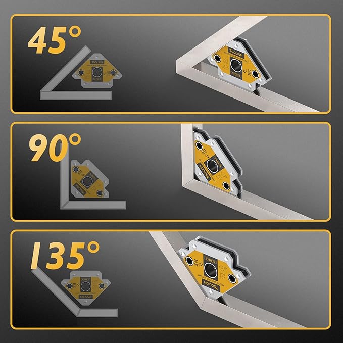 TOOLIOM Arrow Welding Magnets 4Pcs 25LB & 50 LB Strong Hold Magnetic Welding Holder Welder Magnet Set Welding Accessories