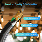 K KASONIC - 100 Ft Extension Cord with 3 Outlets, UL Listed 16/3 SJTW 3-Wire Grounded, 10A 125V 1625W for Indoor/Outdoor Use - Black