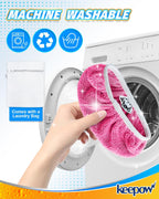 KEEPOW 4 Pack Reusable Mop Pads Compatible with Swiffer Sweeper, Microfiber Washable Pink Swiffer Mop Pads, Dry & Wet Sweeping Mopping Cloths (Pink)