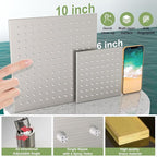 Enga Dual Shower Head Shower System with Body Jets, Wall Mount 10+6" Dual Rain Shower Head with 2 in 1 Handheld Spray for Two People, Shower Faucet Set with Valve Kit, Brushed Nickel