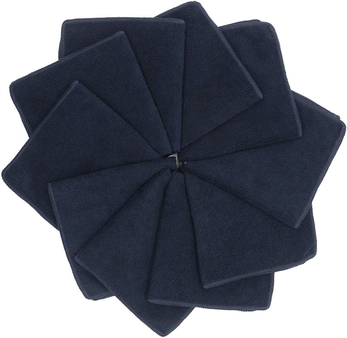 Microfiber Dish Cloths Fast Drying Kitchen Cleaning Cloth Dish Rags Dust Cloths Ultra Absorbent Lint Free Washcloths 12inch x 12inch 10 Pack (Black)