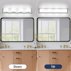 SineRise LED Modern Bathroom Vanity Light Fixtures (4-Light, 30-Inch, 5CCT), Chrome Modern Acrylic Bathroom Wall Lighting Fixtures Over Mirror (3000K/3500K/4000K/5000K/6000K)