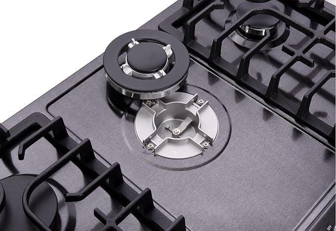 30 Inch LPG/NG Gas Cooktop Dual Fuel 5 Sealed Brass Burner Stainless Steel Hob 110V AC pulse Ignition Stainless Steel Gas Cooktops DK257-B01 Gas Hob