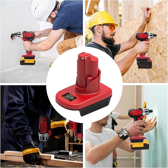 Battery Adapter for Milwaukee 12V M12, for DeWalt 20V & for Milwaukee M18 18V Lithium Battery Convert to for Milwaukee M12 12V Battery, for Milwaukee M12 12V Power Tool