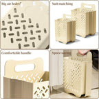 Laundry Basket Hamper,Hanging Wall Collapsible Laundry with Handle,Space-Saving Foldable Storage Dirty Washer Organizer Bin Multi-function Container Waterproof Durable,Set of 2(XL&M)