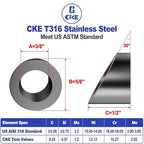 CKE 30 Pack 3/8" Black Angle Beveled Washers for Cable Railing, 30 Degree Beveled Washers for 1/8" 5/32" 3/16" Stair Deck Cable Railing Kit, T316 Stainless Steel Black Cable Railing Angle Washer,BCR17