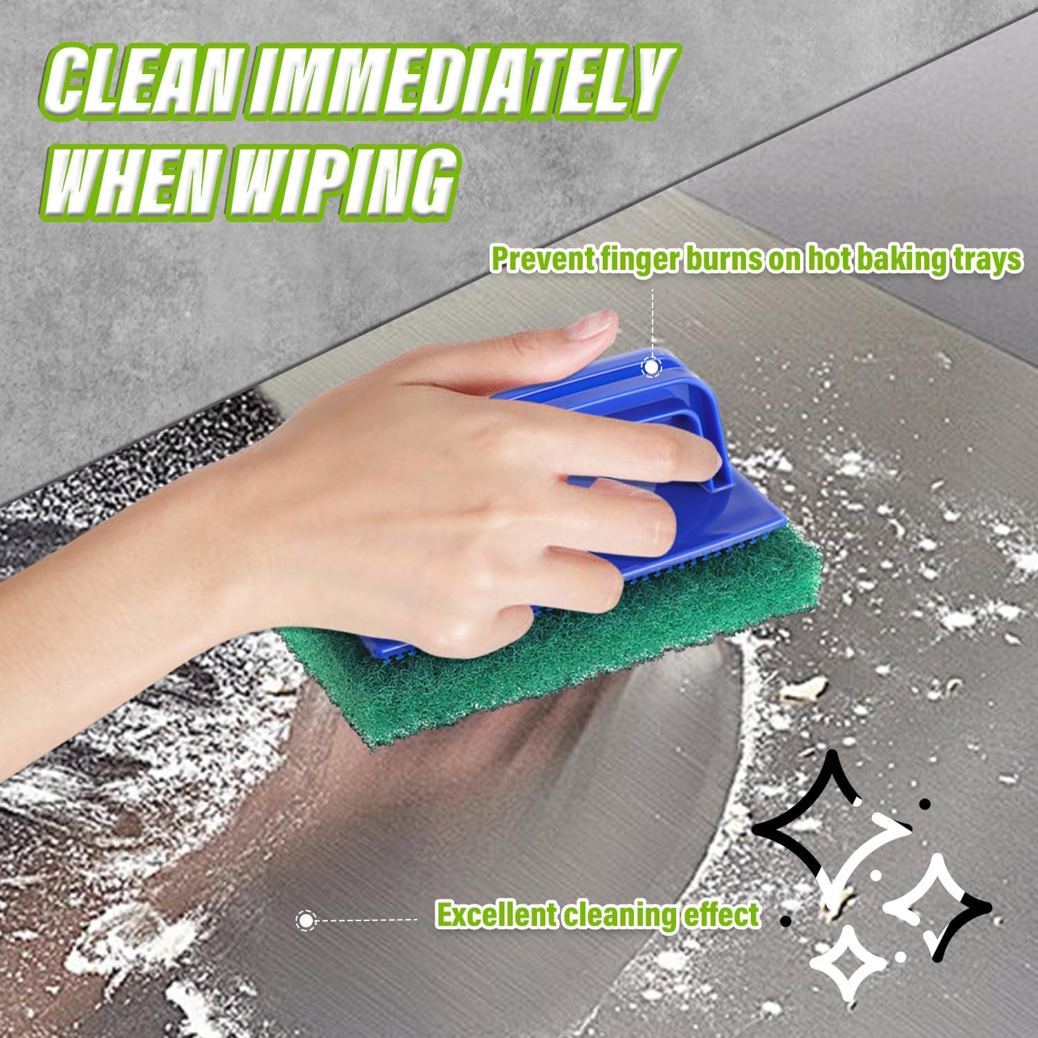 5 Pack Electric Cleaning Brush Pad Kitchen Bathroom Household Cleaning Pad Swimming Pool Wall Cleaning Brush Heavy Duty Griddle Scrubber Scouring Pad and 1 Pack Handle kit(Green)