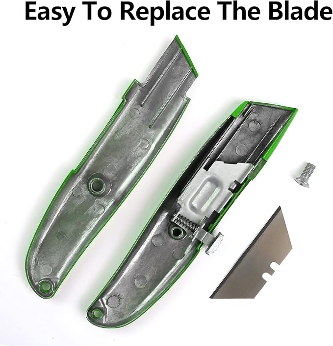 DIYSELF Utility Knife, 20 Pack Heavy Duty Box Cutter Retractable, Box Cutter Knife, Box Opener, Cardboard Cutter, Utility Knives for Garage, Home and Office, Box Cutters for Daily Use (Green)