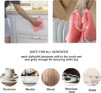 kimteny Kitchen Cloth Dish Towels, 13x28 Inches Premium Dishcloths, Super Absorbent Coral Velvet Microfiber Cleaning Cloths, Fast Drying Rags for Washing Dishes (13x28-6 Pack, Pink)