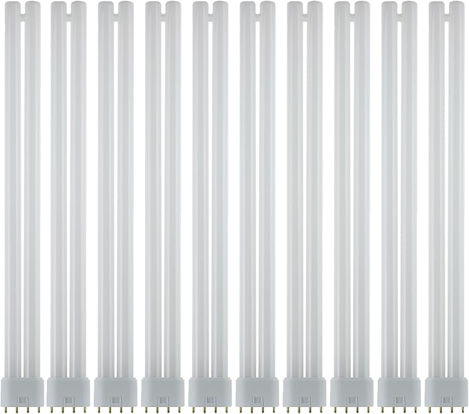 Sunlite FT36DL/841/10PK Compact Fluorescent 36W Twin Tube Light Bulbs, 4100K Cool White Light, 2G11 Base, 10 Pack