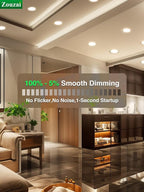 zouzai 20 Pack 4 Inch Ultra-Thin LED Recessed Ceiling Light with Junction Box 6000K Cool White Dimmable Can-Killer Downlight - ETL and Energy Star Certified