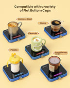 Maestri House Mug Warmer, Electric Coffee Cup Warmer for Desk with 3-Temp Settings,Auto Shut Off, Constant Temperature Heating for Beverage, Milk, Tea and Hot Chocolate at Home & Office (Blue)