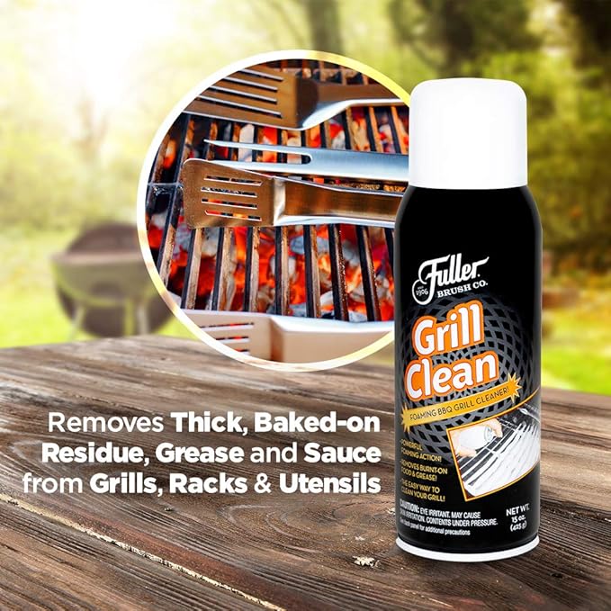 Fuller Brush Grill Cleaner - Heavy Duty Foaming Spray for Cleaning Oven, Grilling Griddle & Iron Plate - Safe & Easy Grease Remover for Clean BBQ Racks & Grills 1 Pack