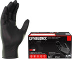 GLOVEWORKS Black Nitrile Gloves Disposable Latex Free, 5 Mil Industrial, For Mechanic, Cleaning, Cooking, Kitchen, Food Grade