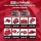 2pack 6.0Ah 18v Battery Replacement for Milwaukee m18 Battery 48-11-1850 48-11-1860, Compatible with Milwaukee M18 Cordless Power Tools,15C Discharge Rate