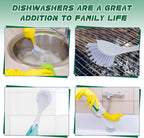Hsei 20 Pcs Green Kitchen Scrub Dish Brush Bulk with 11 Inch Anti Slip Handle Cleaning Dish Scrubber with Stiff Bristles Washing Scrub Brushes for Housekeeping for Pots and Pans, Kitchen Sink