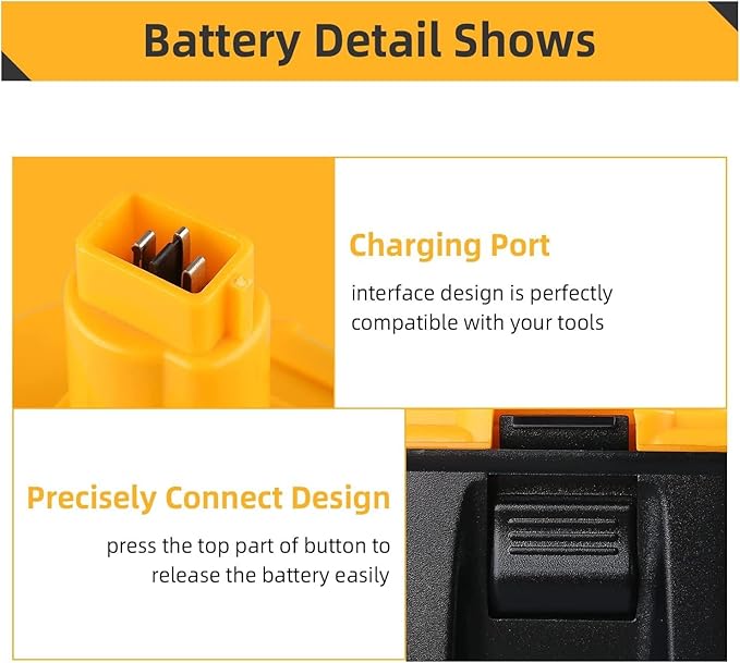 18V Replacement Battery for DeWalt DC9096 2 Packs 5.0Ah 18 Volt XRP Replacement Batteries for DeWalt DE9096 DC9098 DE9098 DE9098 DW9096 DW9095 Cordless Power Tools
