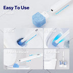 8 Pack Pumice Stone Toilet Bowl Set with 18 in Extra Long Handle,White Holder Case,Pumice Stone for Cleaning, for Cleaning Toilets, Bathtubs, Grills, Swimming Pools, Sinks