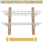 Ultrawall Garage Wall Shelves, 2 x 4 ft Wall Mounted Storage Shelves, Heavy Duty Wall Shelving with Hooks, Holds Up to 220 Lbs, 2Pack, White