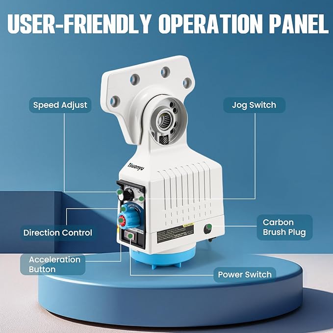 Huanyu APF-500 Power Feed X-Axis for Milling Machine 650IN-LB Torque 0-210RPM Auto Power Table Feed Driller Drilling Tool Feeder 110V