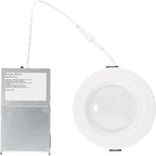 Builder Essential 5in 1,050 Lumens Round LED Recessed Light and Housing for Remodel or New Construction with Regressed Trim 3-Power Modes 8W-10W-12W, 5-CCT 2700-3000-3500-4000-5000K in White IC-Rated