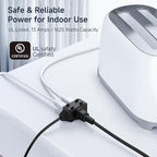 [UL Listed] Cable Matters 2-Pack 16 AWG 2 Prong Long Extension Cord 15 ft, 13A 3-Outlet Extension Cords with Tamper Guard, 13 Amp, 1625 Watts, Black