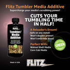 Flitz Tumbler Media Additive - 7.6oz Bottle of USA-Made Brass Cleaner Reloading Liquid for Ammo, Copper, & All Metals - Ammonia-Free Tumbling Polish to Remove Oxidation, Powder Residue (1 Pack)