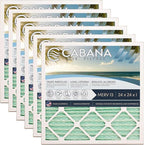 Cabana Filters 6-Pack 24x24x1 MERV 13 AC Furnace Air Filter for Home and Office - Indoor HVAC System Filtration Replacement, Captures Unwanted Particles