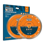 7 Inch Ultra-Thin Turbo Mesh Diamond Blade for Cutting Porcelain, Ceramic, Marble, Granite, 2 Pack for Handheld Saws and Angle Grinders, Dry and Wet Use, 7/8"-5/8" Arbor