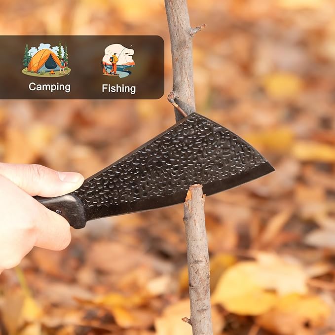 11 Inch Hatchet with Sheath, Small Compact Machete Axes, Fixed Blade Full Tang Camping Tactical Knife for Woodworking, Garden Machete Axe with Sheath for Bushcraft Yards Bushes Wood, A2BK