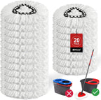 20 Pack Mop Heads Replacements for O-Cedar EasyWring Spin System, Microfiber Spin Head Mop Refills Bulk, Deep Clean, Machine Washable Mop Replacement Heads for Home and Commercial