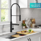 KRAUS Artec Pro Commercial Style Pull-Down Single Handle Kitchen Faucet with Pot Filler in Matte Black, KPF-1604MB