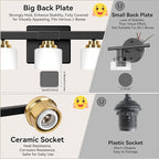 5-Light Bathroom Light Fixtures, 31" Modern Vanity Lights Over Mirror with Milky White Glass Shade, Black & Gold Light Fixture, Classic Wall Light Fixture for Mirror Living Room Cabinet Bedroom Porch