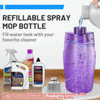 Spray Mops for Floor Cleaning - Wet Dry Mops with 6 Disposable Pads for Swiffer Powermop - Refillable Bottle for Hardwood Tile Home Kitchen - Absorbs Pet Hair Dust Stains