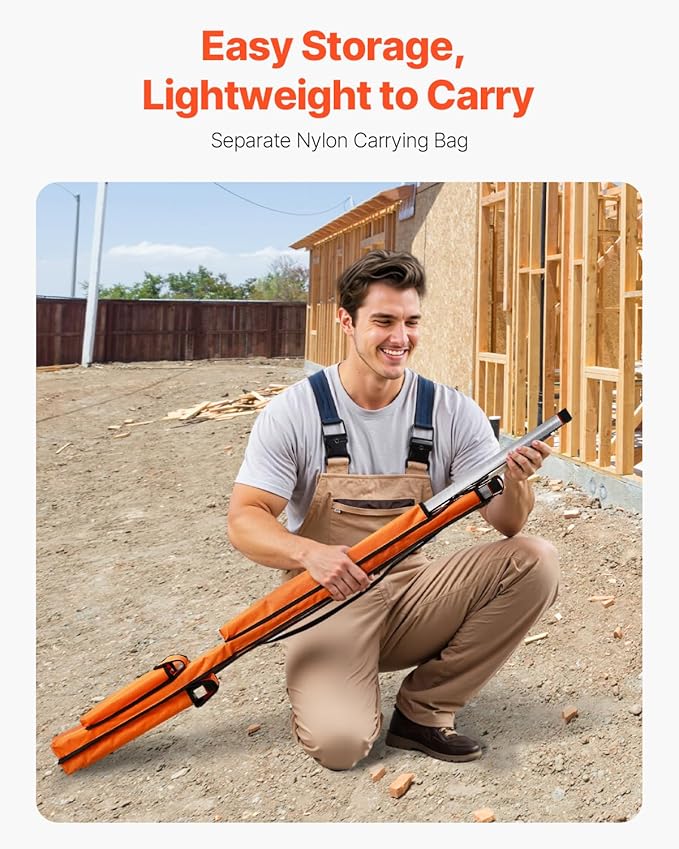 VEVOR 4-Piece Torpedo Level, 48/24/16/10 Inch Box Levels Set, Fluorescent Light Up Bubble Vials Ruler for 45/90/180 Degree, Aluminum Alloy Magnetic Leveler Tool, Shock-Proof(Only 10-inch has magnetic)