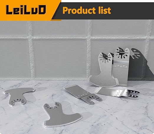 LEILUO Diamond Oscillating Multi Tool Grout Removal Blades 6 Pcs Tile Grout Remover Blades Kit Compatible with DeWalt Makita Einhell and More