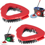 2 Pcs Scrub Brush Replacement Head for O Cedar EasyWring Spin Mop 1 Tank System, Shower Floor Scrubber, Microfiber Triangle Hard Bristle Cleaning Brush for Bathroom Kitchen Pool, Glass and Tile Walls