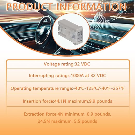 15A 32V Mini Slotted Automotive MCASE Shaped Cartridge Fuse Kit(Pack of 10pcs,15A)