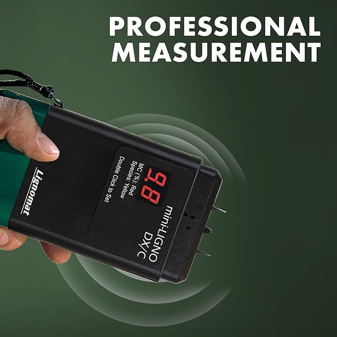 Mini-Ligno DX/C Moisture Meter – Wood Moisture Meter for Wood, Concrete, Subfloors, OSB & Drywall, 46 Settings for Testing, Portable Easy to Use