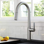 KRAUS Oletto Single Handle Pull Down Kitchen Faucet in Spot Free Stainless Steel, KPF-2820SFS