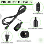 10 Pack Hanging Light Cord Pendant Light Cord with Switch Light Socket Extension Light Bulb Socket Cable Lamp Kit for E26 E27 Lamp Socket Lantern (Black, 15 Feet)