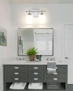 2 Lights Bathroom Light Fixture, 15 Inch Brushed Nickel Bathroom Vanity Lights Over Mirror, Modern Bath Wall Sconce Light with Frosted Glass, OS-YQ9167-2BNW